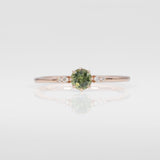 14K rose gold demantoid garnet ring