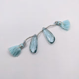Aquamarine Hydro | Drilled Pair | Wing Shape | Side Drilled Faceted Gems | 26x10mm | Beautiful Gemstone