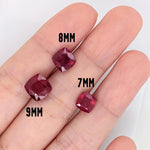 natural faceted square cushion red ruby gemstones for jewelry making