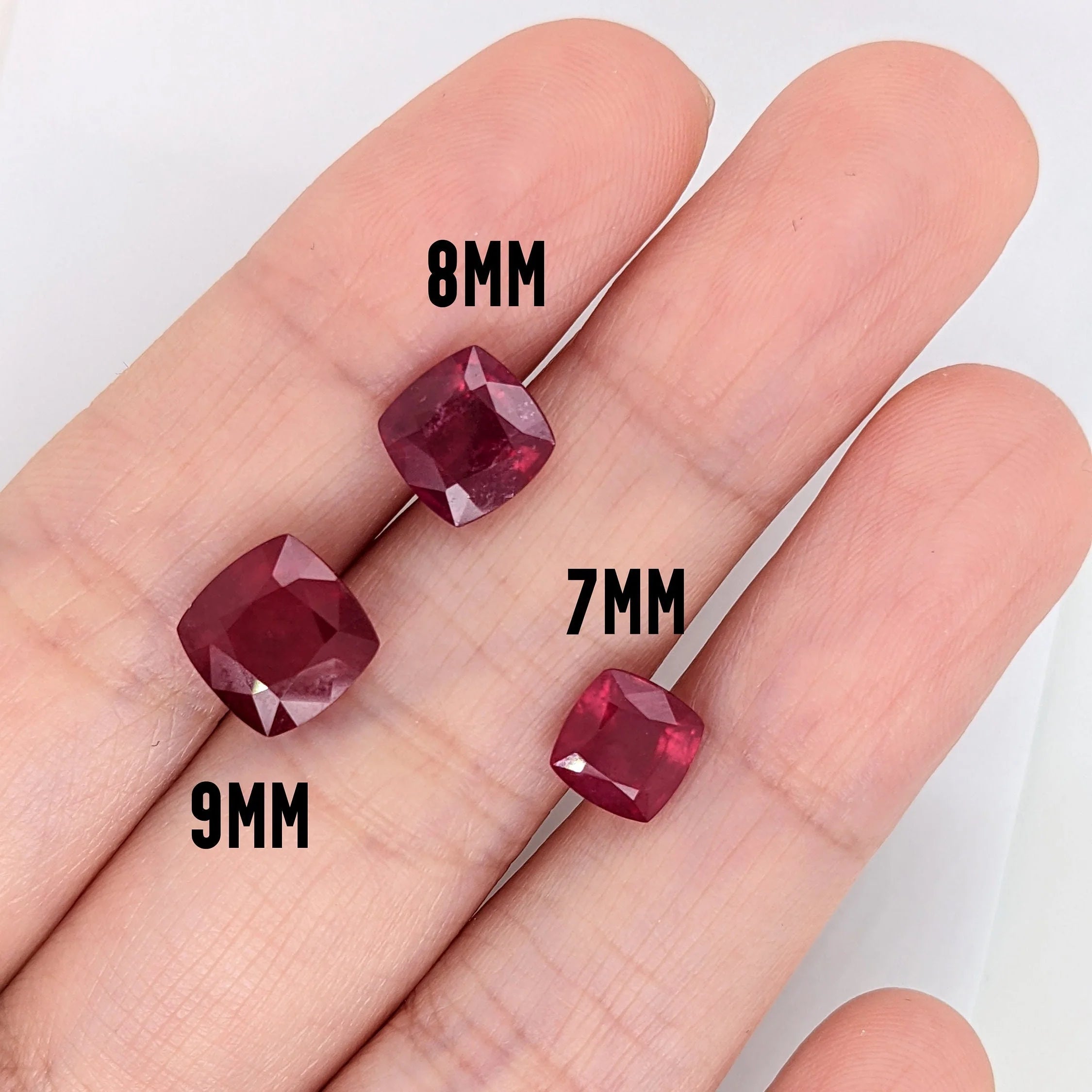 natural faceted square cushion red ruby gemstones for jewelry making