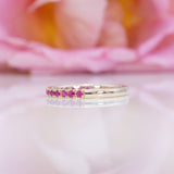 Vola | Ruby Band Ring with 16 Rubies in Solid 14K Yellow Gold – Colorful Gemstone Band