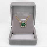 4.9ct Natural Emerald and Diamond Pendant Necklace in Solid 14K Gold with Attached Chain – Elegant Green Gemstone Jewelry for Women