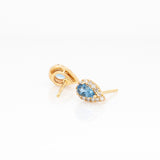 Valencia Solid 14k Gold Aquamarine Earrings with Earth Mined Diamond Accents: Pear 5x3mm