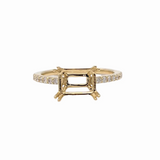 Dainty Emerald Cut Ring Semi Mount | Customizable