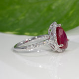 14K white gold madagascar ruby ring
