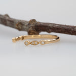 14K yellow gold diamond open stacking band ring