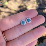 Angel Stud Earrings Semi Mount w Diamond Halo | Customizable