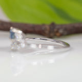 14K white gold montana sapphire ring