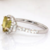 Alyssa 14K White Gold Sphene and Diamond Ring | Pear 7x6mm