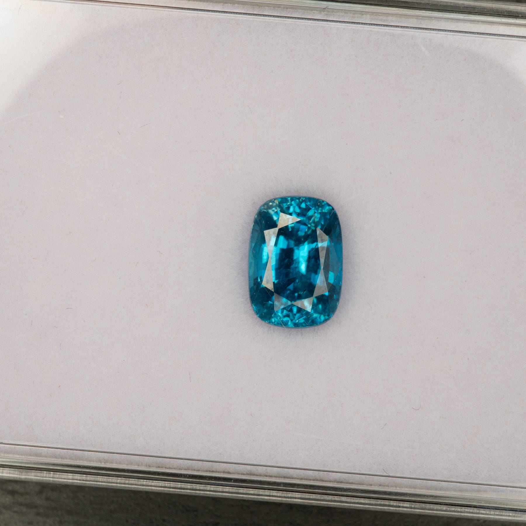 natural cambodian blue zircon cushion loose gemstone
