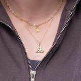 Triquetra Estate Pendant Necklace in Solid 14K Gold - Timeless Celtic Trinity Knot Fine Jewelry Symbol of Unity and Eternity