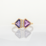 Kahani 1.9Ct Pink & Purple Sapphire Ring with Natural Diamond Accents in Solid 14K Gold: Elegant Bi-Color Sapphire Ring