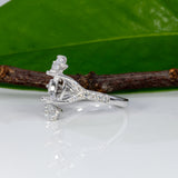 14K white gold lab diamond semi-mount ring setting