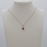 Madagascar Ruby Pendant with Earth Mined Diamonds in Solid 14K Gold – Round 4.5mm Natural Ruby Jewelry