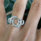 14K white gold diamond ring