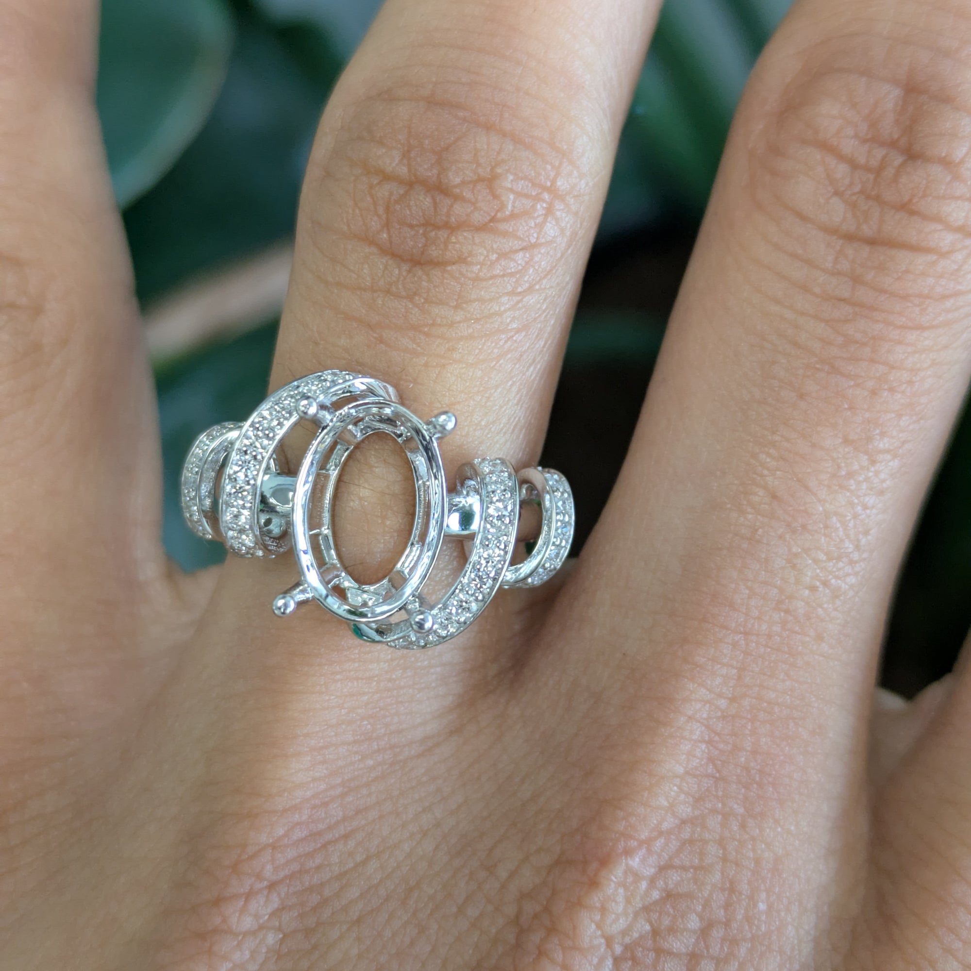 14K white gold diamond ring