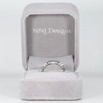 14K white gold boulder opal cabochon ring with tsavorite accents