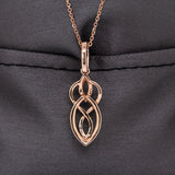 Estate 14K Solid Rose Gold Natural Diamond Accents Pendant | 26.5x8mm