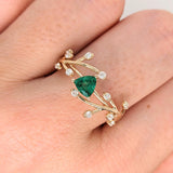 Nebula Collection | Diamond Accented Trilliant Cut Ring Setting | 4mm 5mm 6mm 7mm 10mm