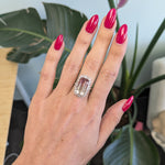 14K white & rose gold bi-color tourmaline ring with diamond accents