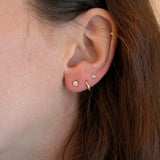 Round 3mm 7.5mm 14K Gold Lab Diamond Solitaire Stud Earrings