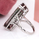 Love 14k White Gold Bi-Color Tourmaline  and Diamond Ring| EM 29.7x10mm