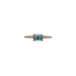 amara 14k dual white yellow gold 0.89cts aquamarine diamond ring | elogated cushion 6.5x5mm