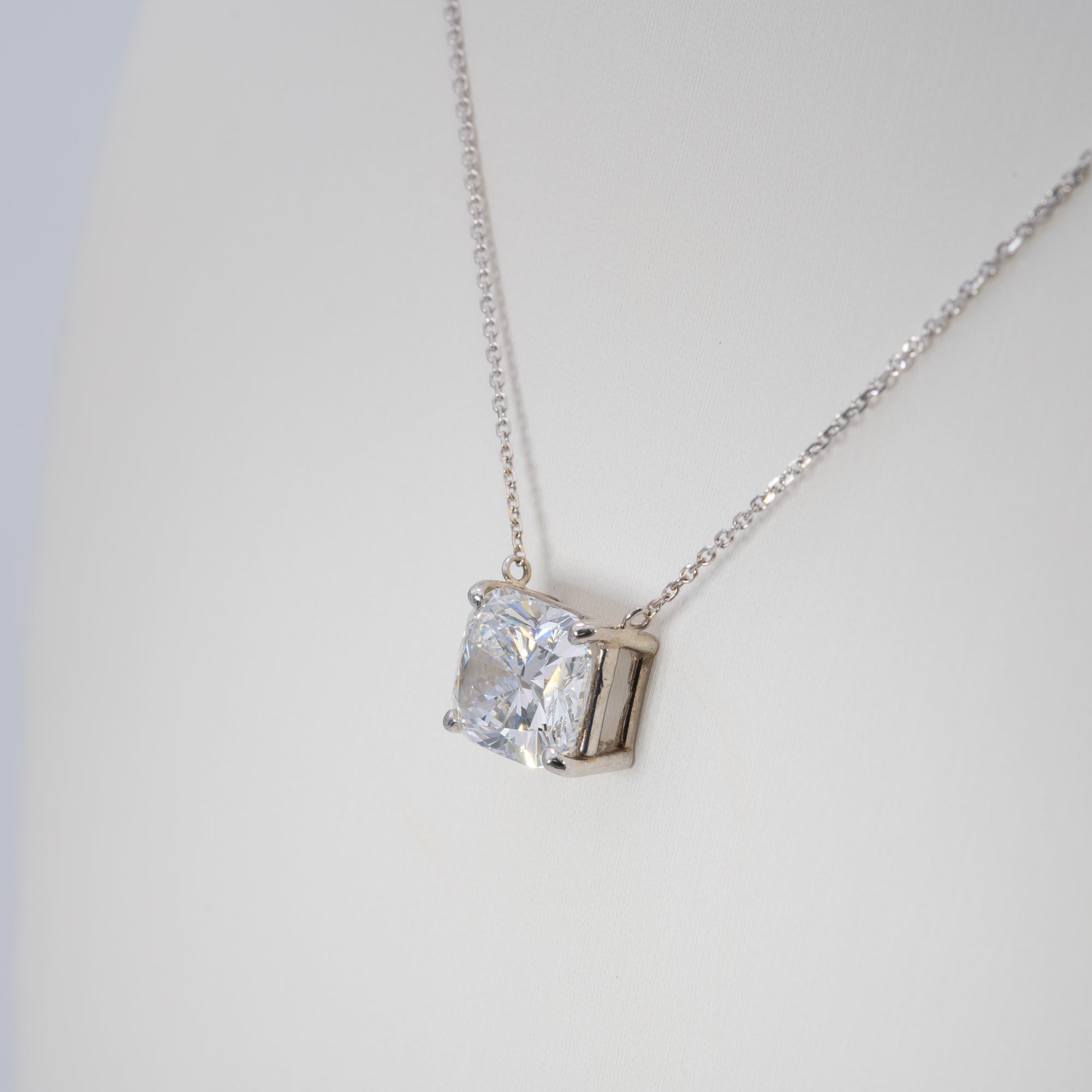 14K white gold lab grown diamond necklace
