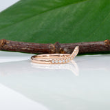 14K rose gold diamond band ring