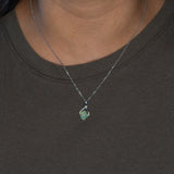 14K white gold ethiopian opal pendant