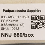 0.44 carat natural padparadscha sapphire pear 6x4mm loose gemstone – view 2