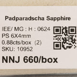 0.44 carat natural padparadscha sapphire pear 6x4mm loose gemstone – view 2