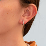 14K white gold convertible Colombian emerald hoop and drop earrings