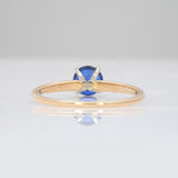Natural Ceylon Sapphire Solitaire Ring: Solid 14K Gold, 5mm Round  Fine Jewelry