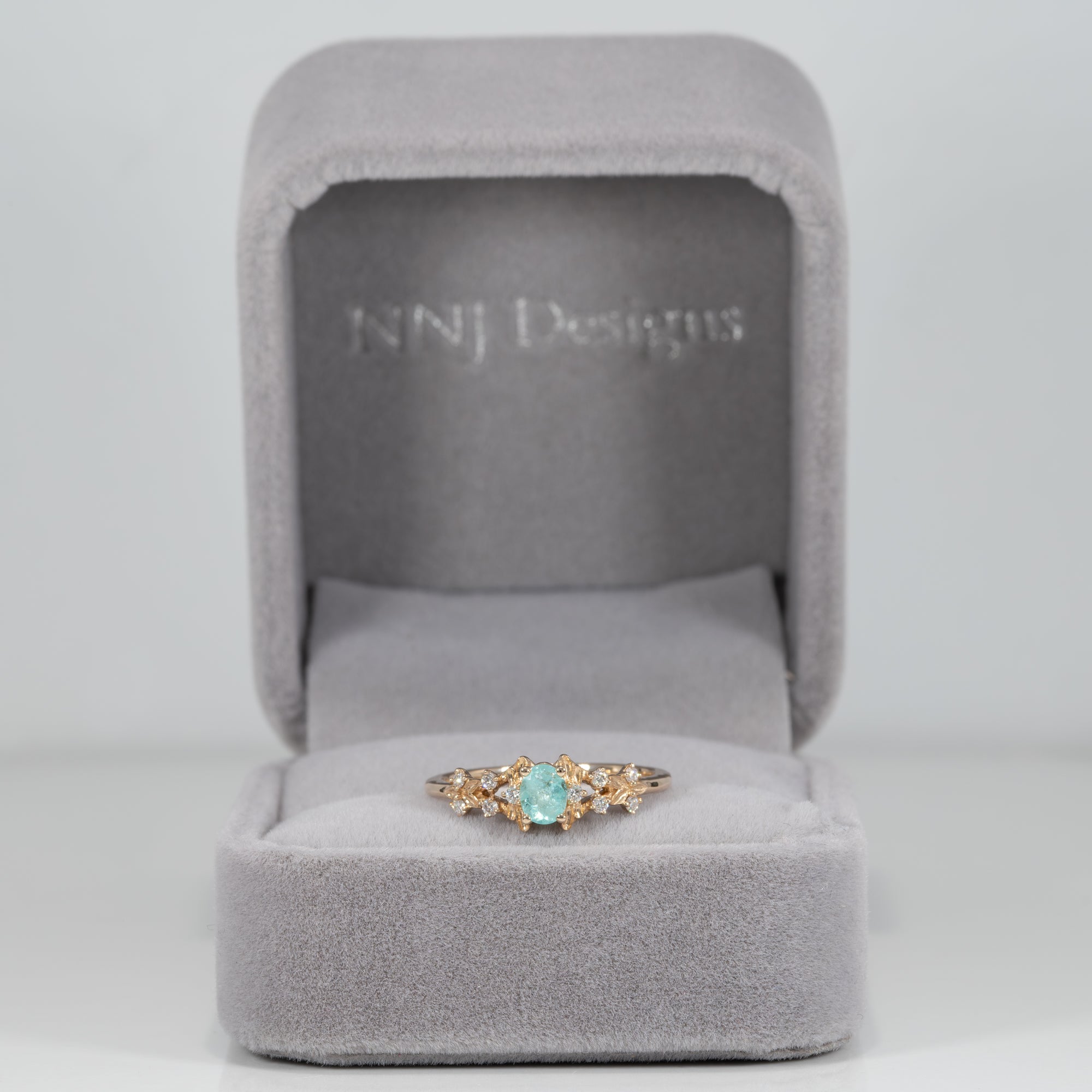 14K yellow gold paraiba tourmaline ring