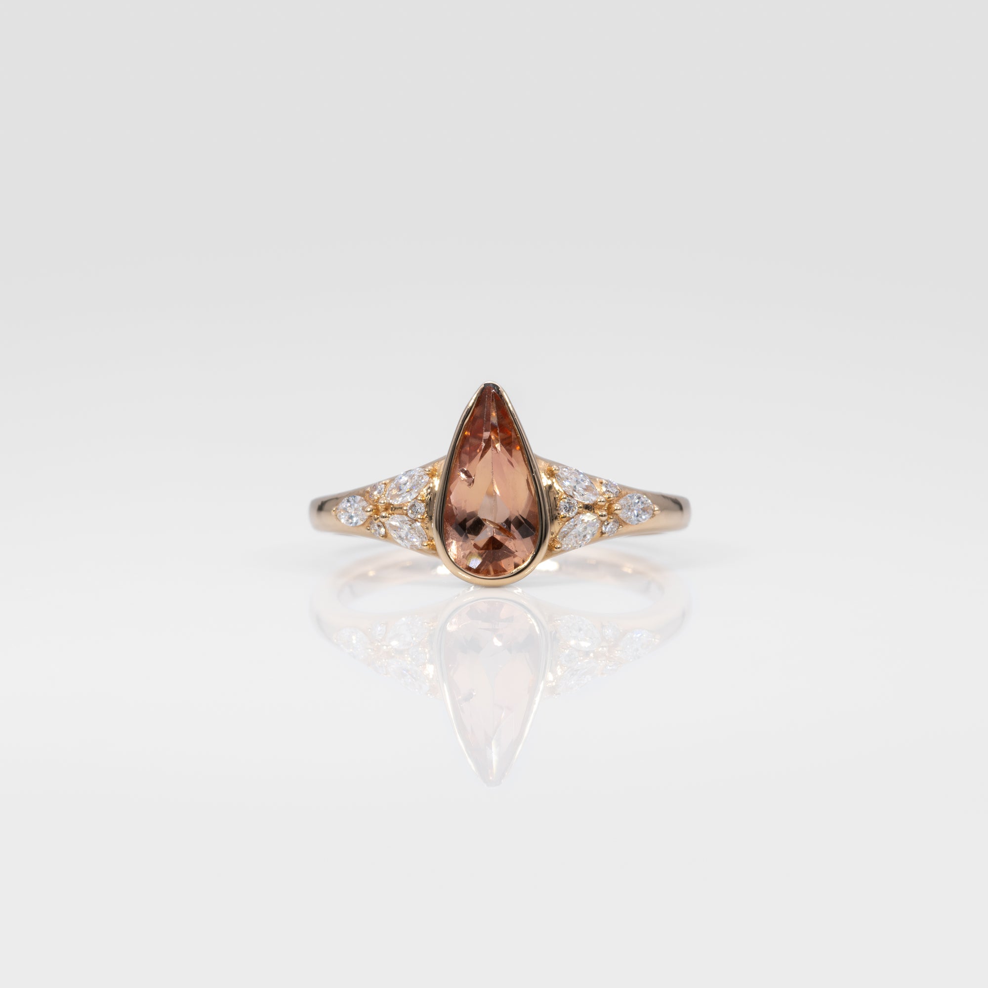 14K yellow gold imperial topaz ring