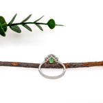 Risha 14K White Gold 1.0cts Tsavorite Diamond Ring | Oval 8x6mm
