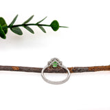 Risha 14K White Gold 1.0cts Tsavorite Diamond Ring | Oval 8x6mm