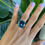 14K yellow gold london blue topaz ring