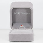 14K white gold padparadscha sapphire ring