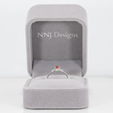 14K white gold padparadscha sapphire ring