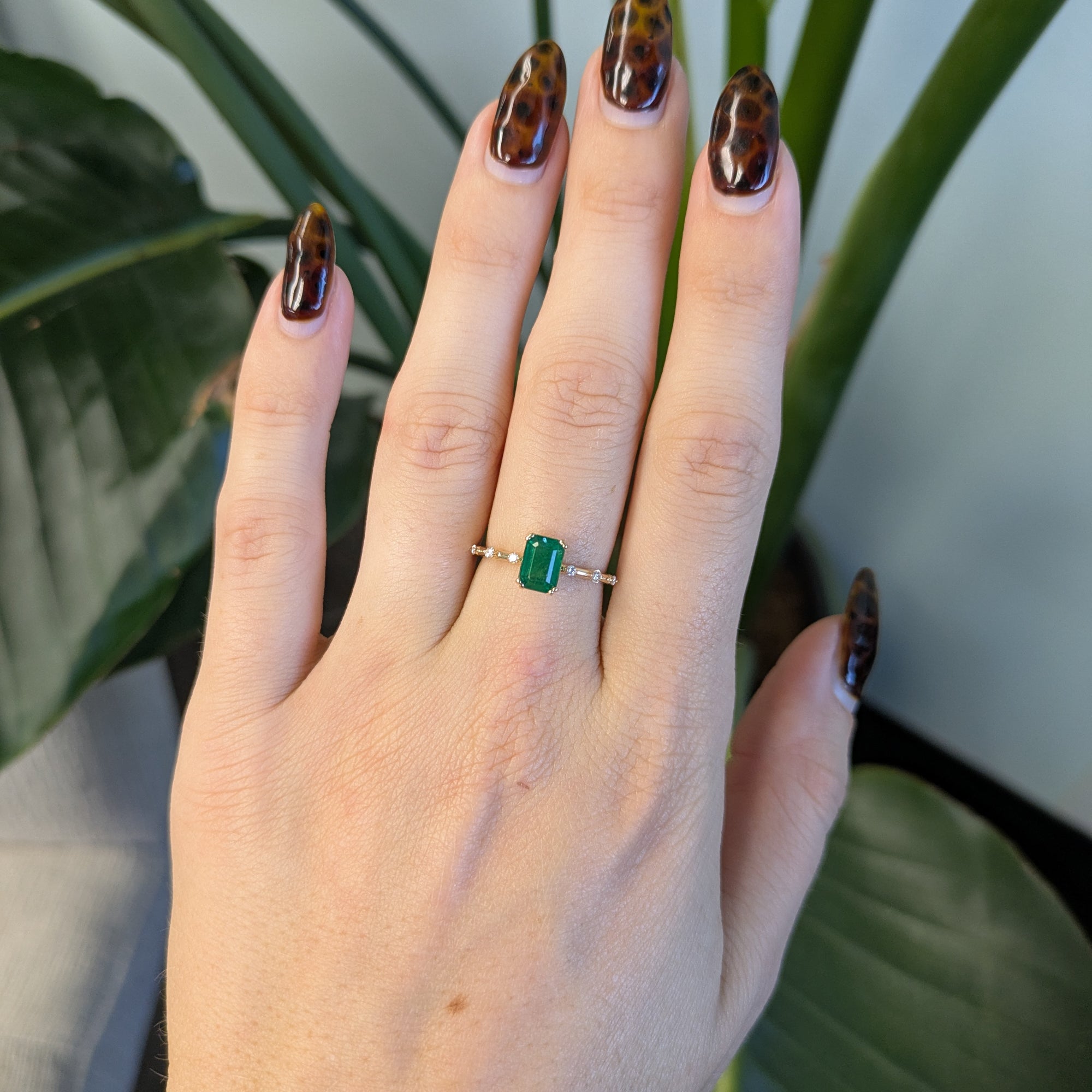 14K Yellow Gold Zambian Emerald Ring