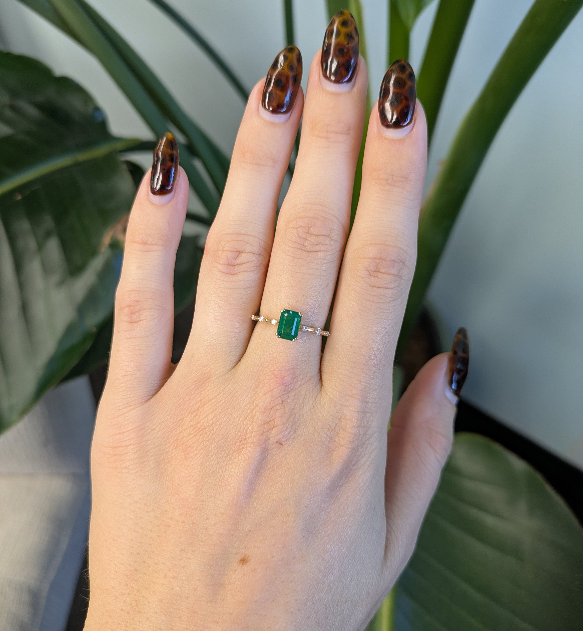 14K Yellow Gold Zambian Emerald Ring