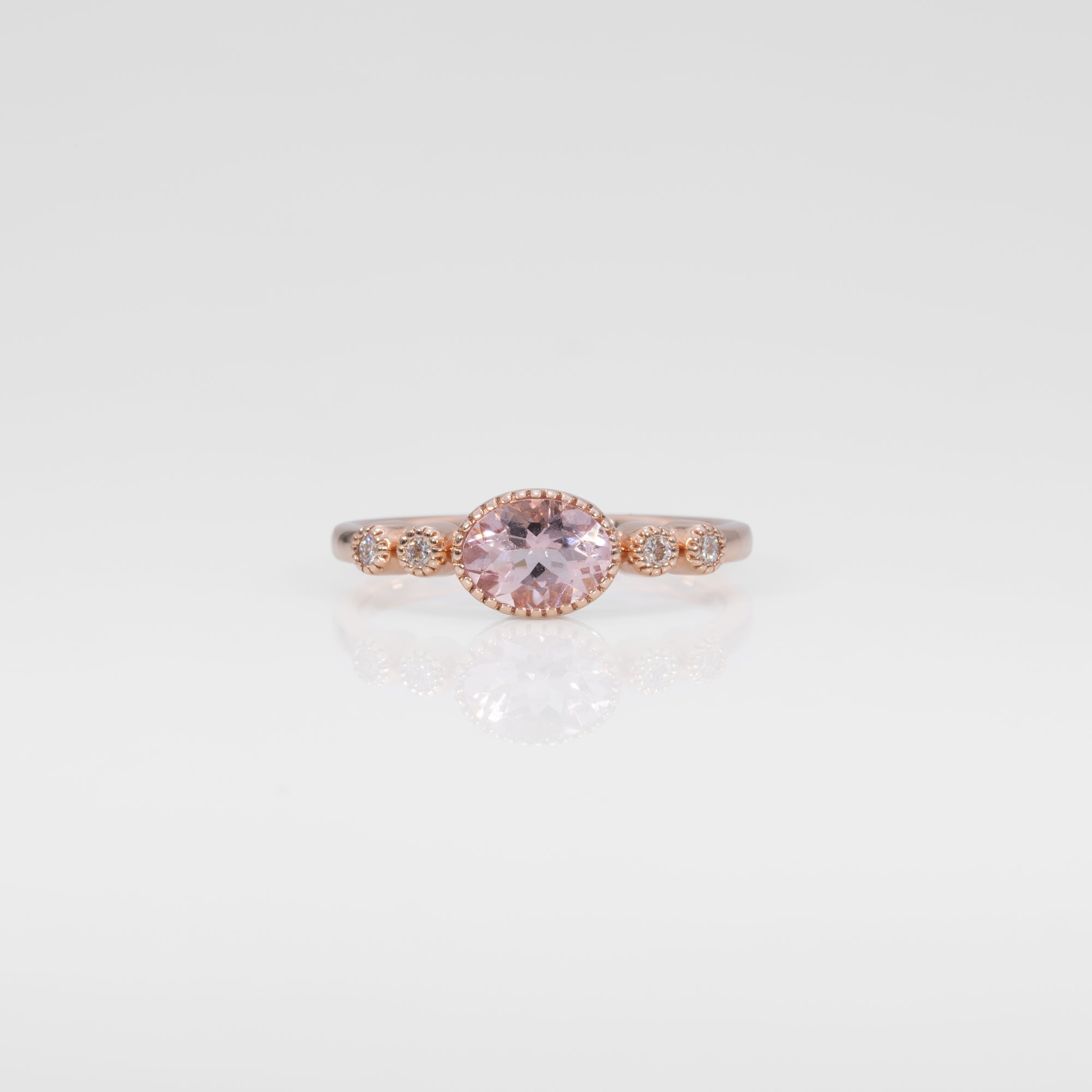 14K rose gold cor de rosa morganite ring