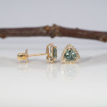 14K yellow gold montana sapphire earrings