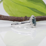 14K white gold montana sapphire ring