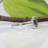14K white gold montana sapphire ring