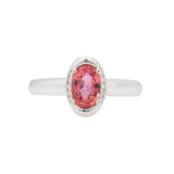 GIA Certified 1.1Ct Orange-Pink Sapphire  Ring with Natural Diamonds: Solid 14K Gold, 7x5mm