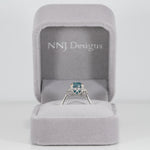 14K white gold cambodian blue zircon ring