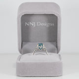 14K white gold cambodian blue zircon ring